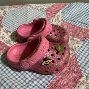 C4 Kids Pink Glitter Crocs